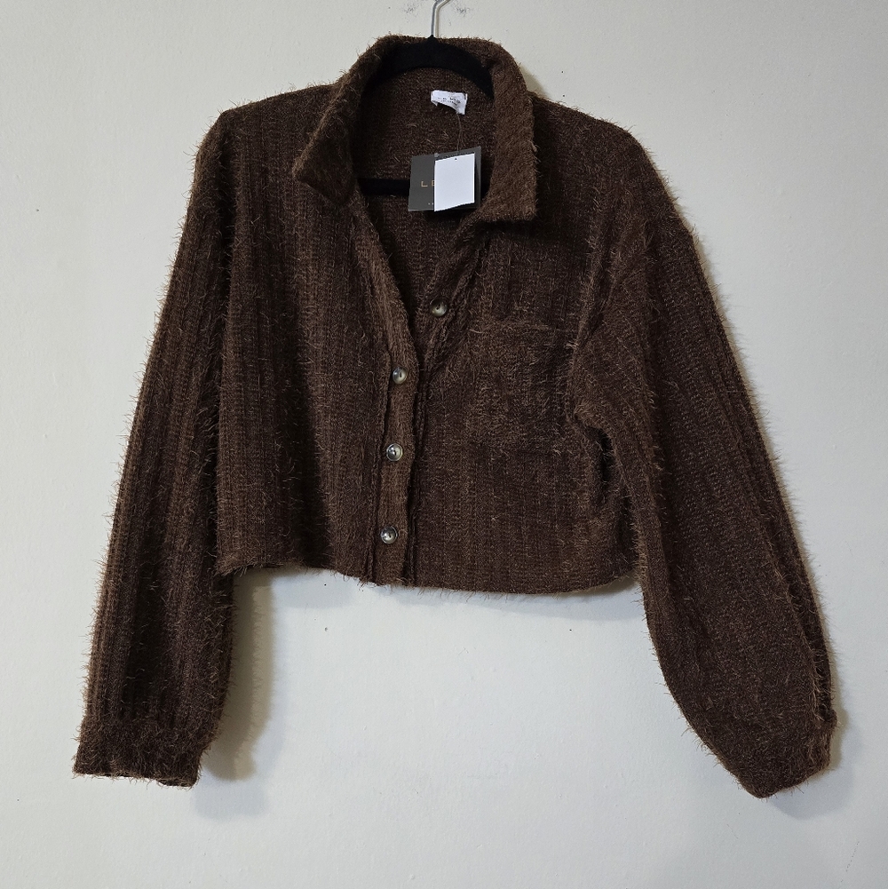 Elegant Brown Women's Cardigan